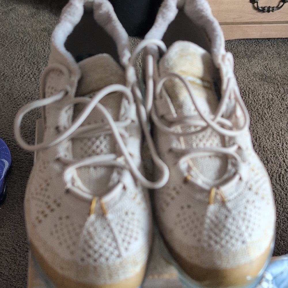 Nike White and Gold Athletic Shoes